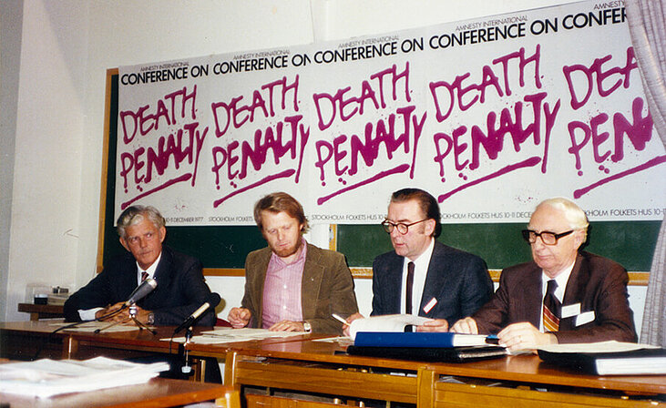 Conferència internacional contra la pena de mort celebrada a Estocolm (Suècia) el 1977.
