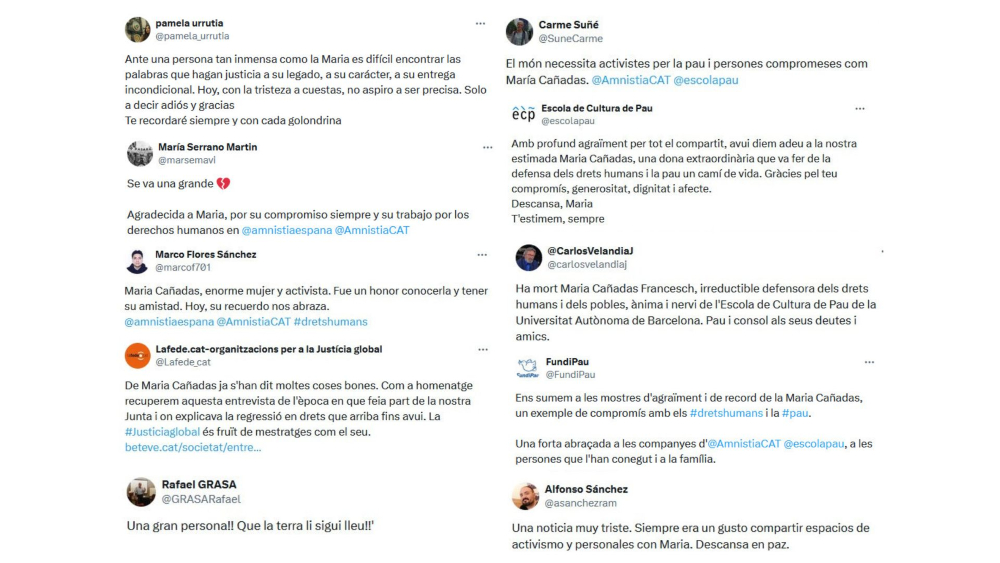 Tuits de condol per Maria Cañadas 2